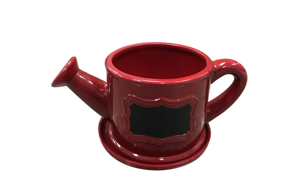 Infinity Ceramic Teapot Flower Pot – 6.3 in. H x 11.42 in. W, Red – Decorative Indoor/Outdoor Planter