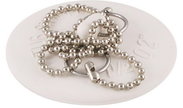 1-1/2" - 2" RUBBER TUB STOPPER W/CHAIN 1/CRD, Part No 51421, by LDR GLOBAL