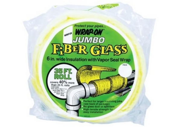 Wrap-On Pipe Insulation 1/2" X 6" X 35 '