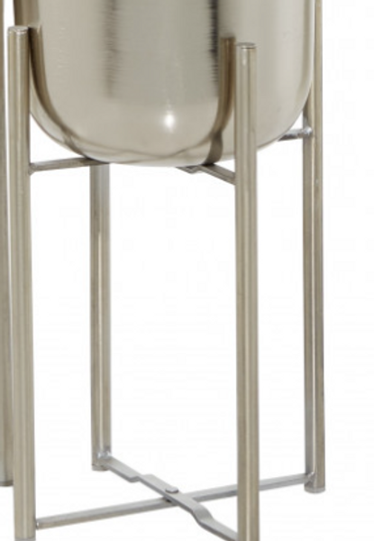 MTL FLOOR PLNTR NCKL S/2 19",22"H