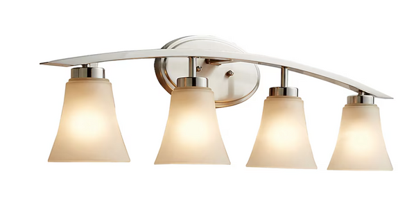 allen + roth Lyndsay 29.7-in 4-Light Satin Nickel Transitional Vanity Light: Elegant Illumination for Your Bathroom