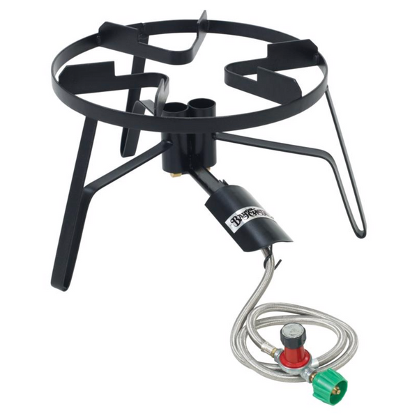 Bayou Classic Double Jet Outdoor Cooker – 367,000 BTU Welded Steel Frame, Propane, Manual Ignition, Black