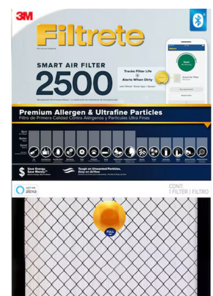 Filtrete 14 x 30 x 1 MERV 14 2500 MPR 2500 Smart Premium Allergen and Ultrafine Particle Electrostatic pleated Air Filter BENT A LITTLE AT TOP Filtrete 14 x 30 x 1 MERV 14 2500 MPR 2500 Smart Premium Allergen and Ultrafine Particle Electrostatic pleated Air Filter BENT A LITTLE AT TOP