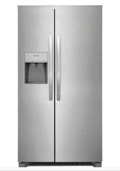 Frigidaire 25.6-cu ft Side-by-Side Refrigerator with Ice Maker, Water & Ice Dispenser, Stainless Steel, ENERGY STAR – EvenTemp™ Cooling, Adjustable Shelves, Air & Water Filter