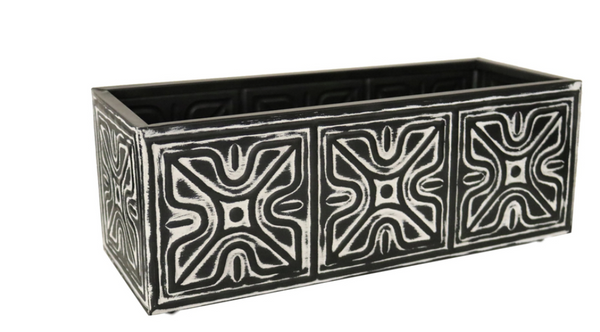 Robert Allen 7 in. H X 18 in. W Galvanized Steel Window Planter Black
