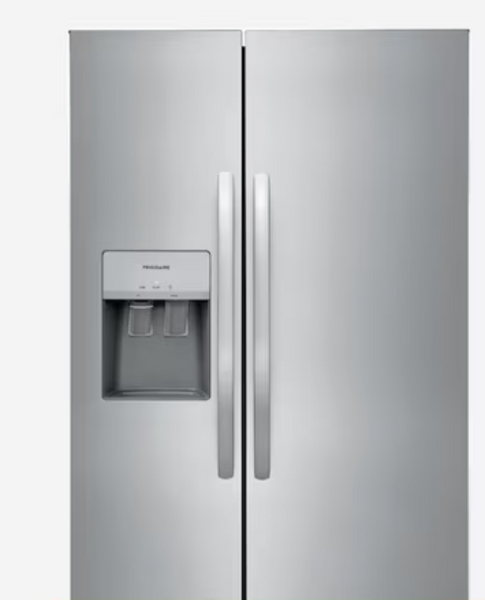 Frigidaire 25.6-cu ft Side-by-Side Refrigerator with Ice Maker ,Water and Ice Dispenser ( Fingerprint Resistant Stainless Steel ) ENERGY STAR Certified Frigidaire 25.6-cu ft Side-by-Side Refrigerator with Ice Maker ,Water and Ice Dispenser ( Fingerprint Resistant Stainless Steel ) ENERGY STAR Certified