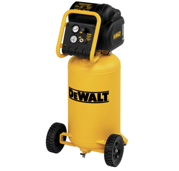 DeWalt 15 gal Vertical Portable Air Compressor Tank – 225 psi, 1.6 HP, Oil-Free, Two-Stage