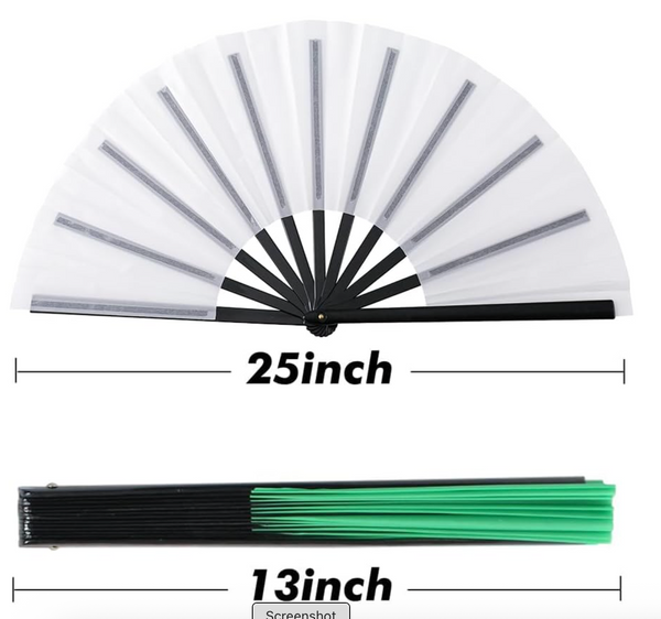 GIONFORSY 4PCS Chinese Tai Chi Clap Fan Set - Large White Fabric Folding Hand Fans for Dance, Festival, Party, Performance, Decoration & Cooling GIONFORSY 4PCS Chinese Tai Chi Clap Fan Set - Large White Fabric Folding Hand Fans for Dance, Festival, Party, Performance, Decoration & Cooling