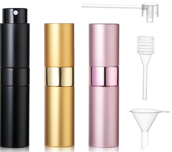Refillable Perfume Bottle for Travel 3 Pcs, Atomizer Sprayer for Perfume and Pocket Perfume Dispenser, Portable Cologne Sprayer, Refillable Perfume Bottle and Atomizer for Travel