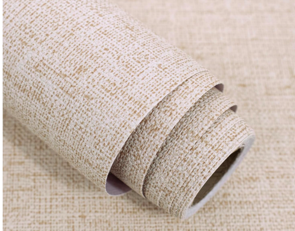 Beige Grasscloth Peel and Stick Wallpaper Textured Contact Paper 15.7inch x 118.1inch