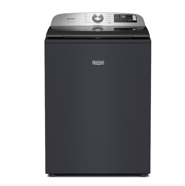 Maytag Top‑Load Washer – Midnight Steel, HE Agitator, Extra Power Stain Boost, Deep Fill, Wrinkle Control, Smart App Compatible, Advanced Vibration Control