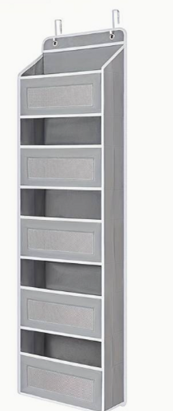 5‑Tier Hanging Door Storage Box – Anti‑Tilt Design, 44 lb Capacity, Large Pockets, Over‑the‑Door Organizer for Bedroom, Bathroom, Pantry, Kids' Room