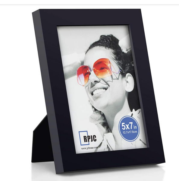 Solid Wood Picture Frame – 5×7" Photo, Black, High Definition Glass, Wall or Tabletop Display, Environmental Materials  2 Pack
