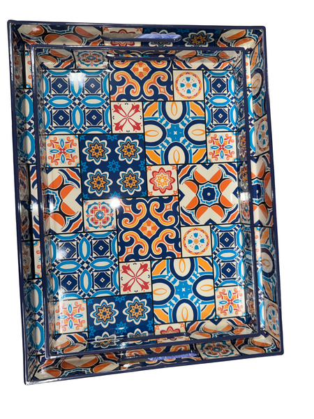 Decorative Glass Serving Tray Set – 2 Sizes with Handles, Patterned Design, Small (9.5" × 13.5") & Large (11.5" × 15"), 5/16" Thick Decorative Glass Serving Tray Set – 2 Sizes with Handles, Patterned Design, Small (9.5" × 13.5") & Large (11.5" × 15"), 5/16" Thick