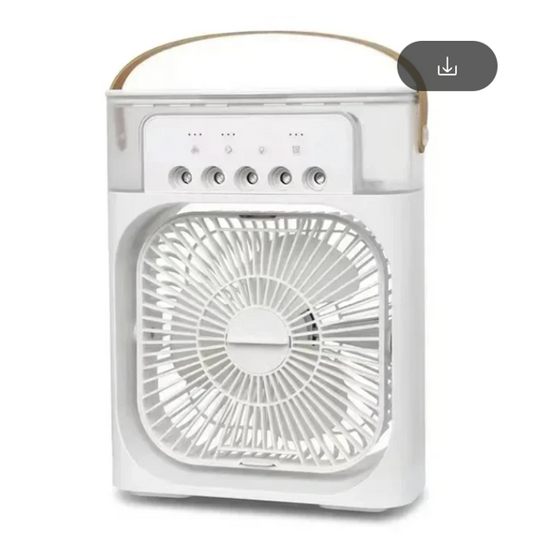 Portable Air Cooler Fan with Humidifier & 7-Color LED – USB Type-C, 3 Wind Speeds, 3 Mist Settings, 600ml Tank, Ultra-Quiet Operation
