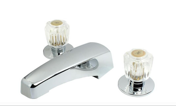 Road and Home Garden Tub Faucet – Non-Metallic, Chrome Finish, Clear Acrylic Handles (Box Damage)
