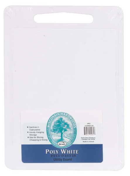 Snow River P3 Cutting Board – White, 9-3/4" × 13-3/4", Compact Prep Board for Everyday Kitchen Use