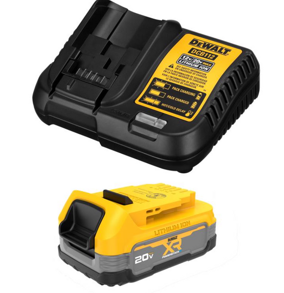 DeWalt 20V MAX XR POWERSTACK DCBP034C 1.7 Ah Lithium-Ion Compact Battery and Charger Starter Kit BOX DAMAGED.