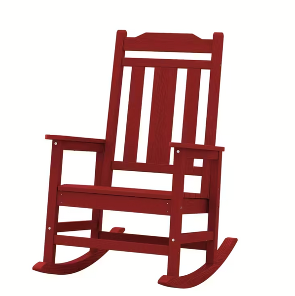 Oversized Outdoor Rocking Chair – High-Back Wide Seat Heavy-Duty All-Weather Plastic Glider with Manual Rock-Mechanism & Sturdy Legs, Easy-Clean for Patio Balcony Deck