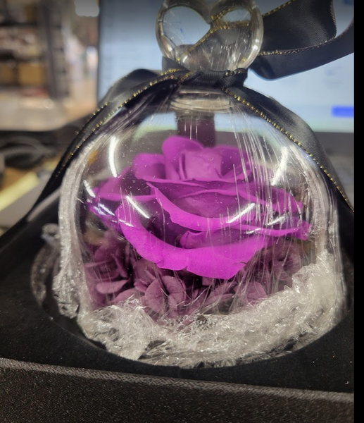 Rose Flower Birthday Gifts for Women Forever Preserved Real Rose in Glass Dome Gift Flower