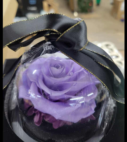 Rose Flower Birthday Gifts for Women Forever Preserved Real Rose in Glass Dome Gift Flower Lavender