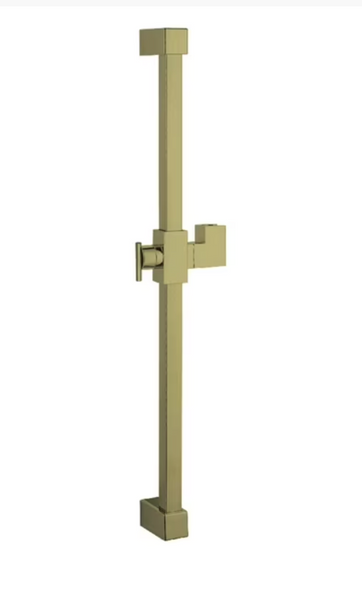 Brushed Gold Stainless Steel Shower Slide Bar with Adjustable Bracket – Wall-Mount Handheld Holder