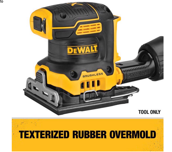 DEWALT 20V MAX XR Brushless 1/4-Sheet Variable Speed Cordless Sander (Tool-Only) – 8,000-14,000 OPM