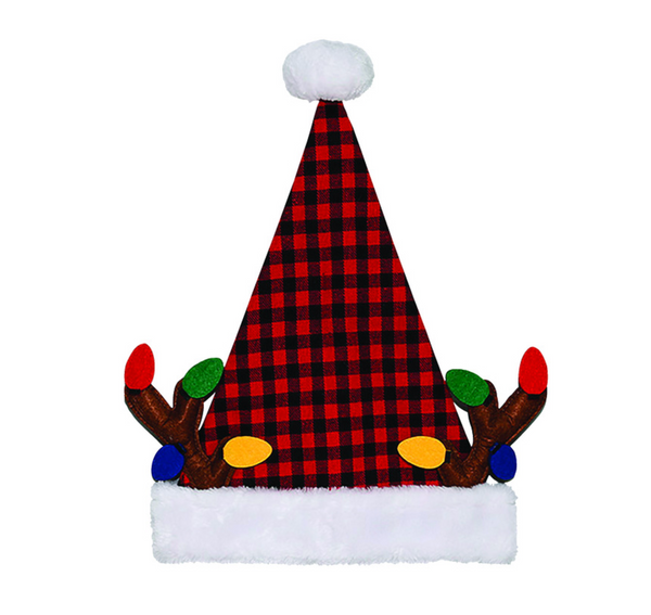 Dyno Black/White/Red Antlers Santa Hat