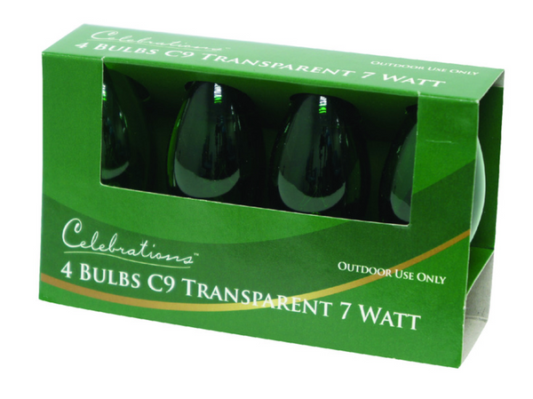 Celebrations Incandescent Green 4 ct Replacement Christmas Light Bulbs