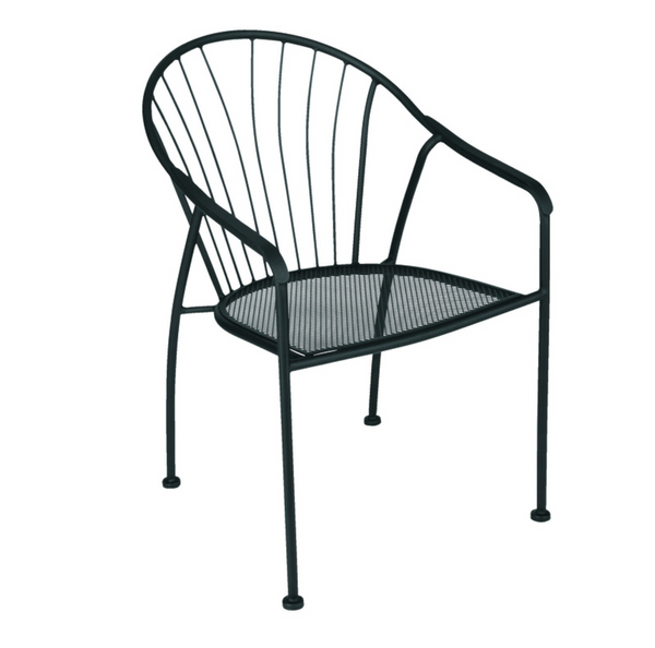 Living Accents Winston Black Steel Frame Patio Chair – Weather Resistant