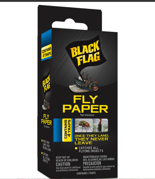 Black Flag Fly Paper, Insect Trap, Catches All Flying Insects 4 Traps