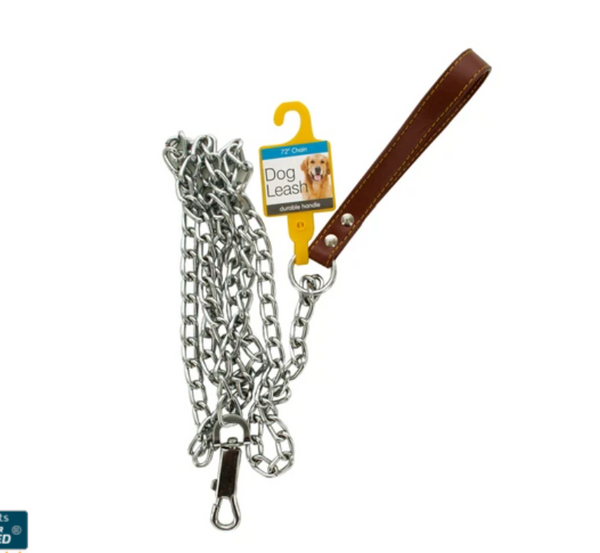 Kole KI-OD385 Chain Dog Leash with Durable Handle, One Size regular