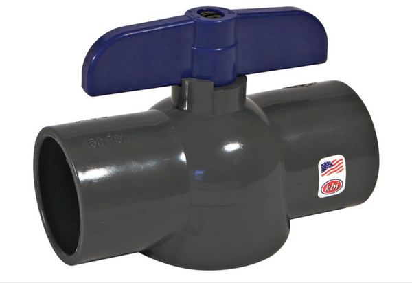 1-1/4 in. Slip PVC Schedule 80 Economy Ball Valve - Full Port Socket Connect, 150 PSI Gray PVC Shut-Off Valve for Plumbing, Irrigation, Industrial Piping