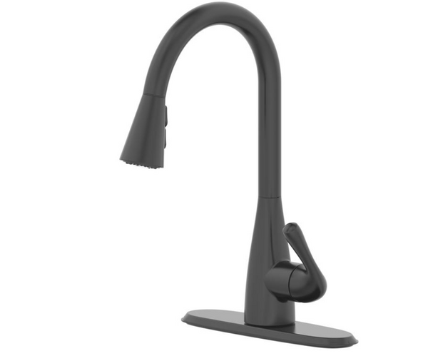 Oakbrook Collection Vela One Handle Matte Black Pull-Down Kitchen Faucet BOX DAMAGED