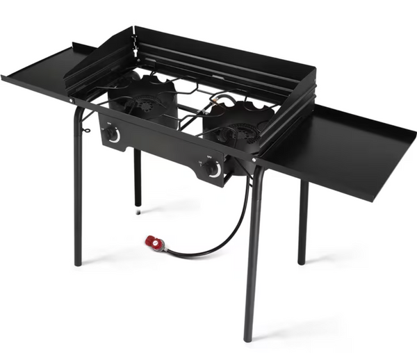 Portable Dual-Sided Propane Grill for Outdoor Cooking | Compact Gas BBQ Grill for Picnics, Camping & Garden Barbecues | Easy-Carry Portable Grill