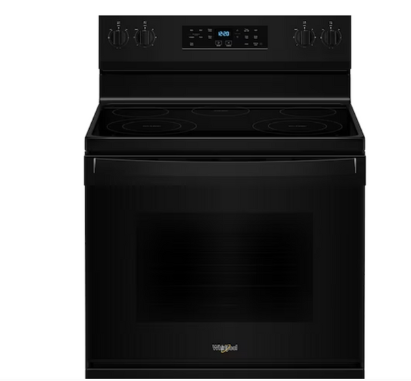 Whirlpool 30-in Glass Top 5 burners 5.3-cu ft Freestanding Electric Range ( Black )