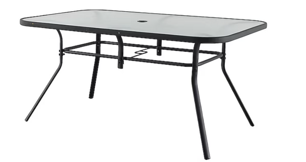 Style Selections Pelham Bay Rectangle Outdoor Dining Table 38-in W x 60-in L with Umbrella Hole