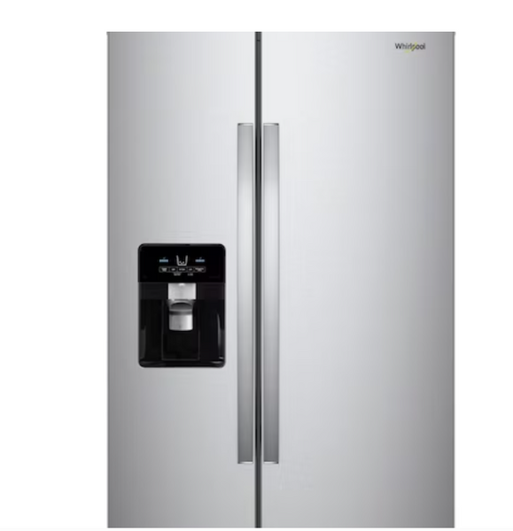 Whirlpool In Door Can Caddy 21.4-cu ft Side-by-Side Refrigerator with Ice Maker ,Water and Ice Dispenser ( Fingerprint Resistant Stainless Steel )