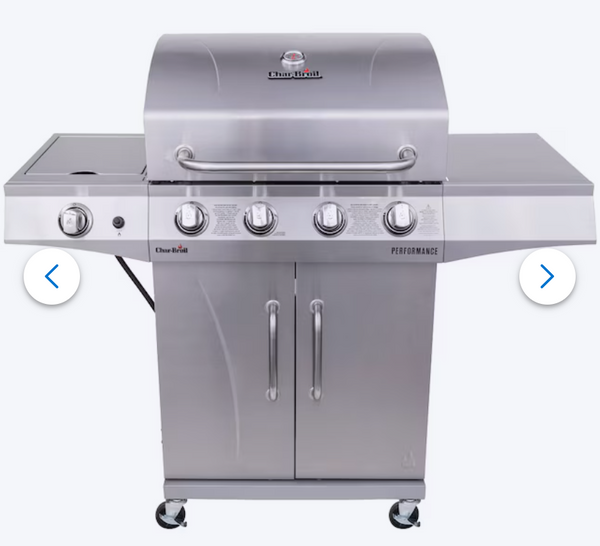 Charbroil Performance Series Silver 4 -Burner Liquid Propane Gas Grill 1 -Side Burner