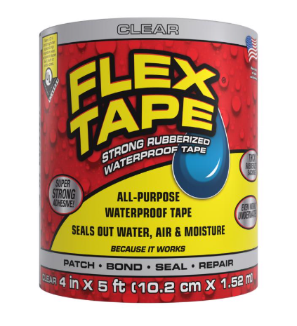 Flex Seal Family of Products Flex Tape 4 in. W X 5 ft. L Clear Waterproof Repair Tape
