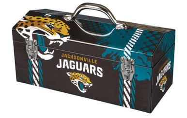 Jacksonville Jaguars Art Deco 16 in. Steel Tool Box - Multicolored