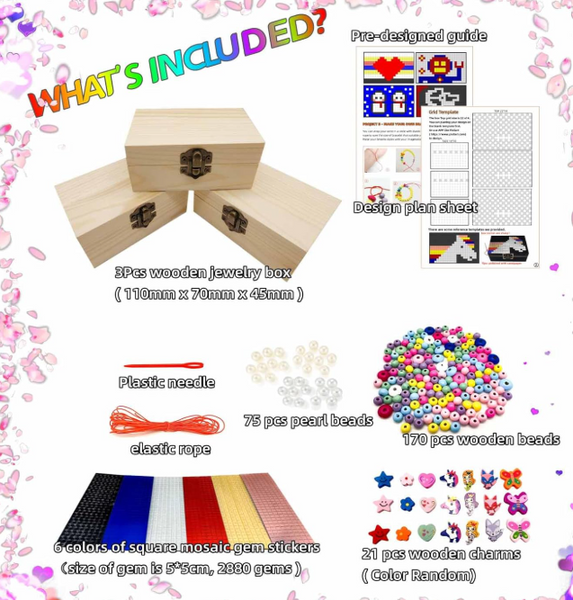 DEUXPER DIY Mosaic Jewelry Box & Beads Bracelets