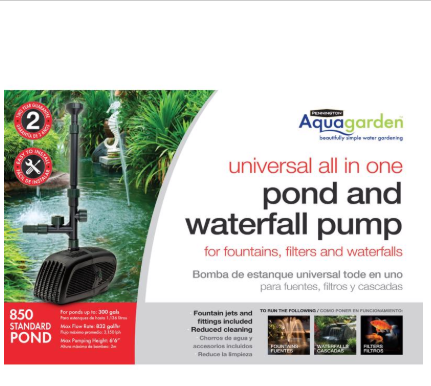 Pennington Aquagarden 0.075 HP 832 gph 120 V Pond Pump Kit