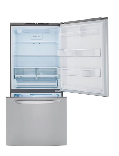 LG 25.5-cu ft Standard-Depth 33-in Wide Bottom-Freezer Refrigerator with Ice Maker ( PrintProof Stainless Steel ) ENERGY STAR Certified