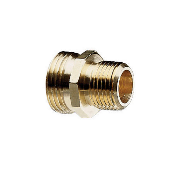 Gilmour Brass Double Male Hose Connector 1/2 & 3/4 in. Threaded Fitting Coupler