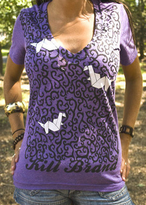 Kill Brand Origami Birds Deep-V T-Shirt