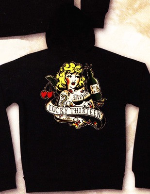 Lucky 13 Tattoo Love Hoodie