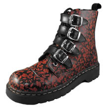T.U.K. Red Flower Buckle Boot