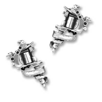 Alchemy Tattoo Gun Stud Earrings