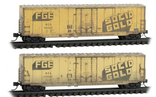 MTL-993 05 026-FF SCL /x-FGE 50' Box Car 2-pk-Weathered-Family Foam